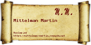 Mittelman Martin névjegykártya